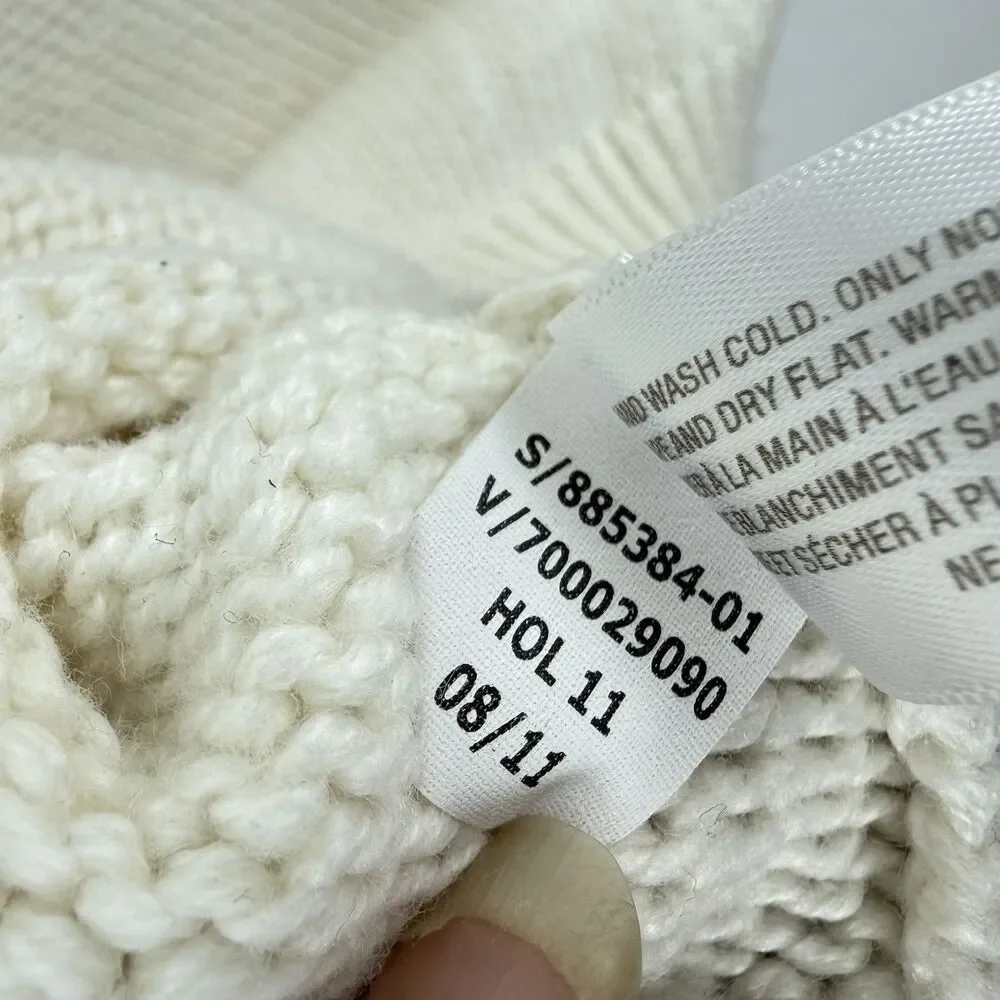 Old Navy Sweater Jumper Small PetiteFair Isle Cream Gray Knit Sequins Loose Fit